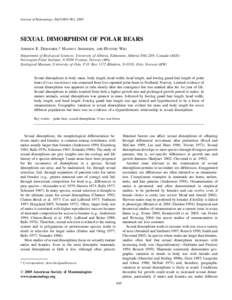 Behavior / Scavengers / Sex / Biology of gender / Sexual dimorphism / Polar bear / Sexual selection / Brown bear / American black bear / Zoology / Biology / Bears