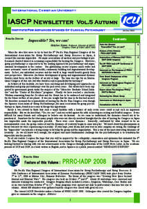 International Christian University  IASCP Newsletter Vol.5 Autumn