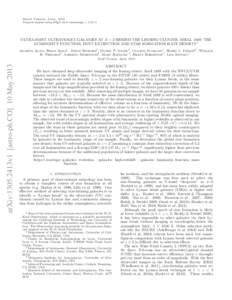 Draft Version, April, 2013 Preprint typeset using LATEX style emulateapj v[removed]ULTRA-FAINT ULTRAVIOLET GALAXIES AT Z ∼ 2 BEHIND THE LENSING CLUSTER ABELL 1689: THE LUMINOSITY FUNCTION, DUST EXTINCTION AND STAR FORM