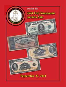 presents the[removed]Fall Numismatic Auction Sale  September 27, 2014