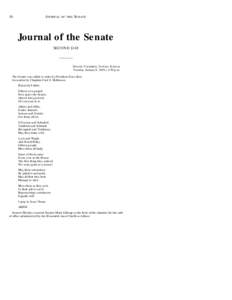 16  JOURNAL OF THE SENATE Journal of the Senate SECOND DAY