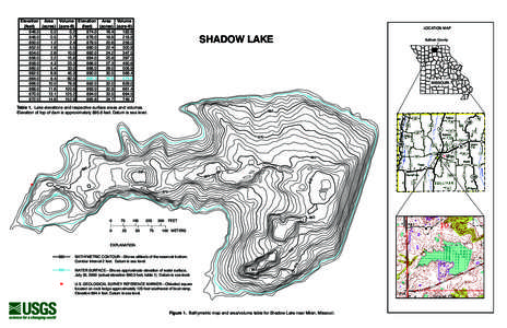 Elevation Area Volume Elevation Area Volume (feet) (acres) (acre-ft) (feet) (acres) (acre-ft[removed]