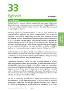 33 Typhoid NOTIFIABLE  The disease