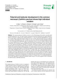 Primate Biol., 2, 1–8, 2015 www.primate-biol.netdoi:pb © Author(sCC Attribution 3.0 License.  Pubertal and testicular development in the common