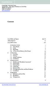 Cambridge University Press[removed]The Logic of Violence in Civil War Stathis N. Kalyvas Table of Contents More information