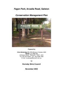 Microsoft Word - Fagan Park adopted CMP[removed]doc