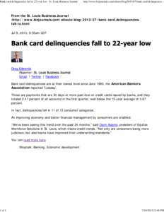 Bank card delinquencies fall to 22-year low - St. Louis Business Journal