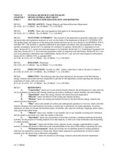 TITLE 19 CHAPTER 7 PART 1 NATURAL RESOURCES AND WILDLIFE MINING GENERAL PROVISIONS