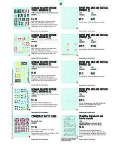21 SOVIET WWII UNIT AND TACTICAL SYMBOLS (1) GERMAN INFANTRY DIVISION VEHICLE INSIGNIAS (1)
