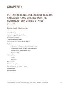 Northeast mega-region (Chapter 4) of the Foundation document of Climate Change Impacts on the United States: The Potential Consequences of Climate Variability and Change