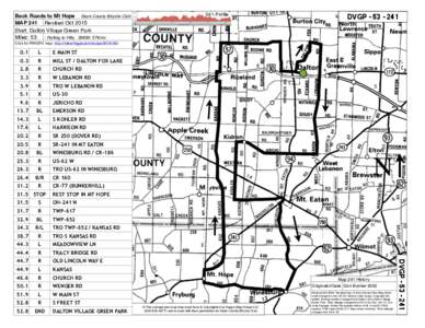 Back Roads to Mt Hope Stark County Bicycle Club MAP 241 Revised Oct 2015 Start: Dalton Village Green Park Miles: 53 : Rolling to Hilly 2963ft 57ft/mi  241-Profile