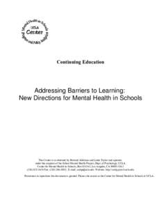 Human development / Mental health / Full-Service Community Schools in the United States / Health education / Health / Adolescence / Youth health