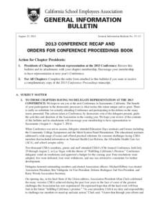 California School Employees Association AFL-CIO GENERAL INFORMATION BULLETIN