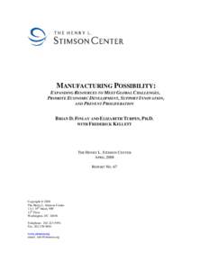 Microsoft Word - Manufacturing Possibility FINAL.doc