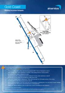 Gold Coast Runway Incursion Hotspots  	  There is a Holding Point on the undershoot/overshoot for RWY[removed]on Taxiways B, C and G