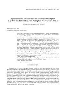 Acta zoologica cracoviensia, 45(4): [removed], Kraków, 31 Dec., 2002  Systematic and faunistic data on Neotropical Cochylini