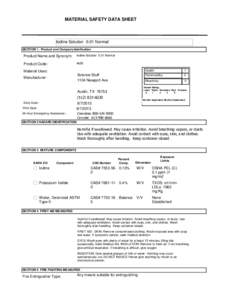 MATERIAL SAFETY DATA SHEET  Iodine Solution 0.01 Normal SECTION 1 . Product and Company Idenfication  Product Name and Synonym:
