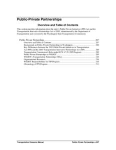 PUBLIC-PRIVATE INITIATIVES PROGRAM