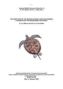 2  Tanzania Wildlife Discussion Paper No. 33 Dr. R.D. Baldus and Dr. L. Siege (Eds.)  THE VEGETATION OF THE SAADANI NATIONAL PARK AND POSSIBLE