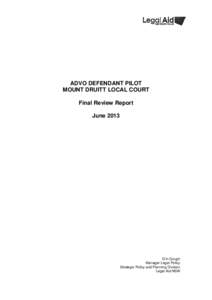 Mt Druitt pilot - Final Review Report June 2013