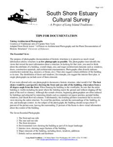 Page 1 of 5  South Shore Estuary Cultural Survey - A Project of Long Island Traditions -