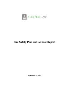 Fire Safety Plan and Annual Report  September 25, 2014 Table of Contents I.