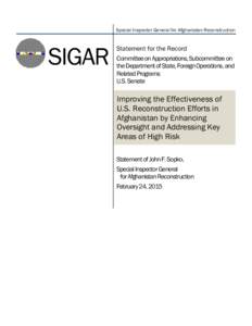 Civil Affairs / Government / Military / United States Agency for International Development / Politics of Afghanistan / Inspector General / Afghan National Army / Afghanistan / Afghan National Police / Inspectors general / Asia / Special Inspector General for Afghanistan Reconstruction