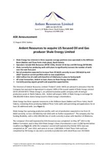 Ardent Resources Limited ABN[removed]Level 3, 32 Walker Street North Sydney NSW 2060 Telephone[removed]ASX Announcement