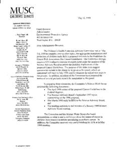 Letter to Administrator Browner regarding the "Guidelines for Cancer Risk Assessment"