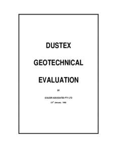 Microsoft Word - DUSTEX Geotechnical Evaluation GOLDER Associates