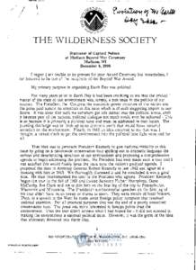 /  \ THE WILDERNESS SOCIETY Statement of Gaylord Nelson