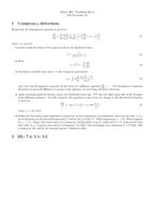 Astro 305: Problem Set 6 Due NovemberCompton-y distortions