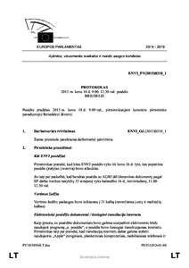 EUROPOS PARLAMENTAS Aplinkos, visuomenės sveikatos ir maisto saugos komitetas  ENVI_PV(2015)0318_1