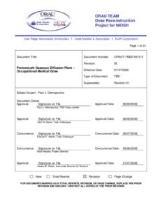 ORAU TEAM Dose Reconstruction Project for NIOSH Oak Ridge Associated Universities I Dade Moeller & Associates I MJW Corporation Page 1 of 25