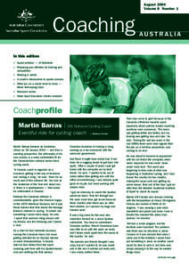 August 2004 Volume 8 Number 1 Coaching  AUSTRALIA