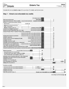 ON428  Ontario Tax T1 General – 2009