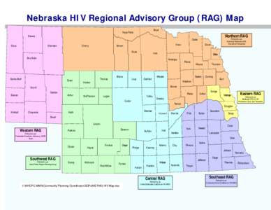 Nebraska HIV Regional Advisory Group (RAG) Map Boyd Keya Paha  Northern RAG