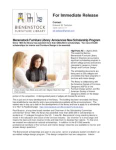 Microsoft Word - Bienenstock Furniture Library Announces New Scholarship Program.doc