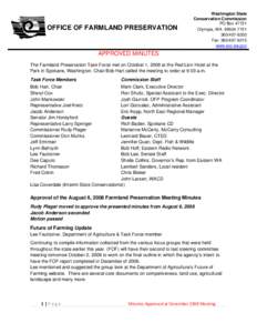 OFFICE OF FARMLAND PRESERVATION  Washington State Conservation Commission PO Box[removed]Olympia, WA[removed]