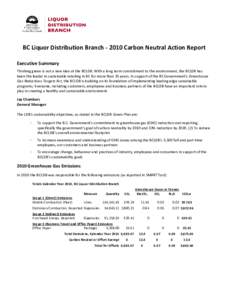 BC Liquor Distribution Branch ‐ 2009 Carbon Neutral Action Report