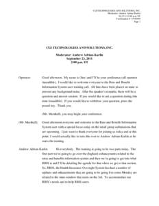 CGI TECHNOLOGIES AND SOLUTIONS, INC. Moderator: Andrew Adrian-Karlin[removed]:00 p.m. ET Confirmation # [removed]Page 1