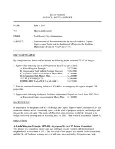 City of Piedmont COUNCIL AGENDA REPORT DATE:  June 1, 2015