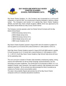 Microsoft Word - BAY HAVEN AND NORTH BAY HAVEN[removed]SCHOOL PERFORMANCE DATA