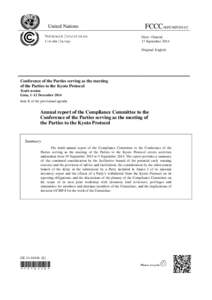 United Nations  FCCC/KP/CMP[removed]Distr.: General 17 September 2014 Original: English