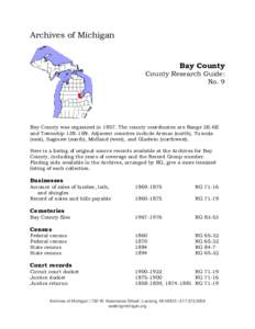 Archives of Michigan  Bay County County Research Guide: No. 9