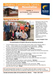 Delahey Community Centre Newsletter TERM 4