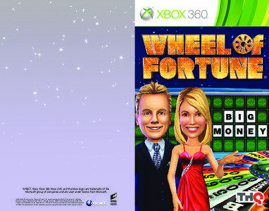 KINECT, Xbox, Xbox 360, Xbox LIVE, and the Xbox logos are trademarks of the Microsoft group of companies and are used under license from Microsoft. ©2012 Califon Productions, Inc. “Wheel of Fortune” is a registered trademark of Califon Productions, Inc. All Rights