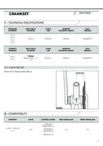 CRANKSET  ULTRA-TORQUE 1 - TECHNICAL SPECIFICATIONS STANDARD