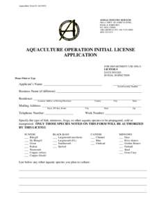 Microsoft Word - Aquaculture Initial Application.doc