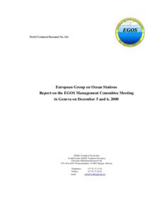 EGOS Technical Document NoEuropean Group on Ocean Stations Report on the EGOS Management Committee Meeting in Geneva on December 5 and 6, 2000